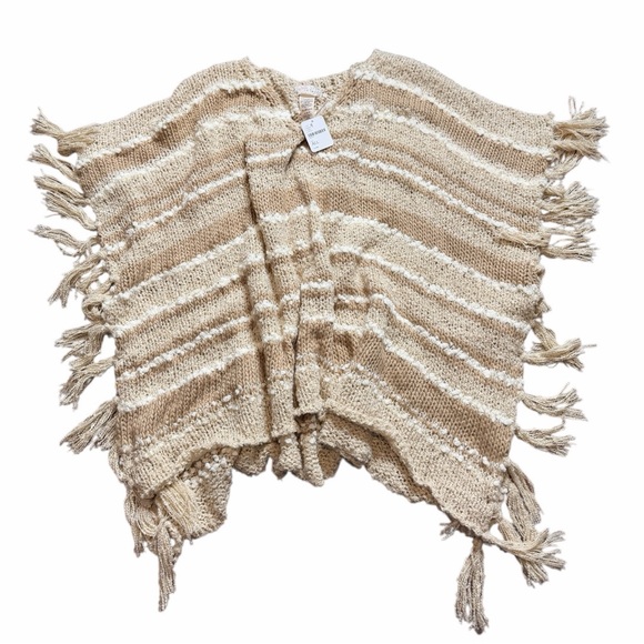 NEW FREE PEOPLE Big Dipper Stripe Poncho One Size - Picture 5 of 5